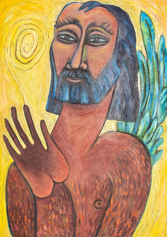 Saint David Donnell of Galt - oil on canvas, 1987 by Mieke Bevelander